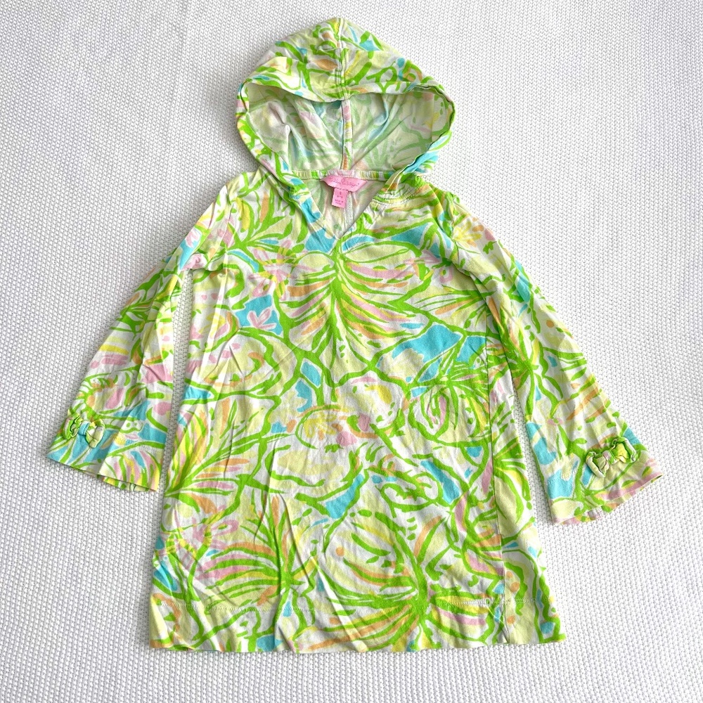 Lilly Pulitzer Little Girls Noelle Dress in 'Fryer Elephant Ear' Print